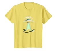 Non da Qui Intorno: Alien Visitor Sci-Fi Humor Maglietta, Bambini, Limone, 4 Anni