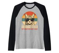 Non diagnosticato ma Qualcosa Non va Bene Cat Meme Detto Divertente Maglia con Maniche Raglan
