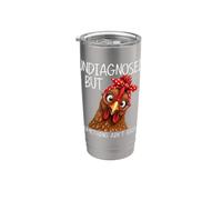 Non diagnosticato ma qualcosa non va bene pollo Detto divertente Bicchiere termico in acciaio inox doppia parete