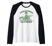 Non diagnosticato ma Qualcosa Non va - Raccoon Cowboy Maglia con Maniche Raglan
