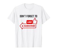 Non Dimenticare di Mettere Mi Piace e iscriverti a Video Content Creator Maglietta con Stampa Grafica Economica