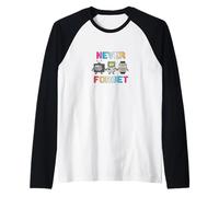 Non Dimenticare mai i Pixel Vintage nostalgici della Tecnologia retrò della Vecchia Scuola Maglia con Maniche Raglan