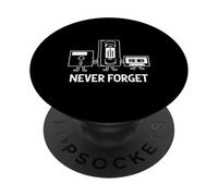 Non dimenticare mai la cassetta VHS VHS Retro Tech Vintage PopSockets PopGrip Adesivo