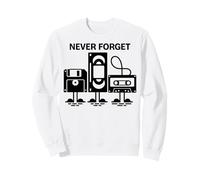 Non Dimenticare mai la Classica Cassetta retrò VHS Floppy Old School Felpa