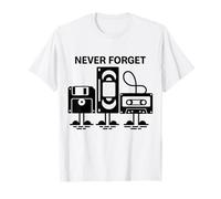 Non Dimenticare mai la Classica Cassetta retrò VHS Floppy Old School Maglietta