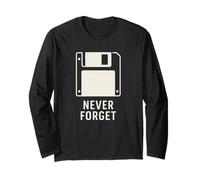 Non Dimenticare mai l'umorismo tecnologico dei Floppy Disk retrò Maglia a Manica