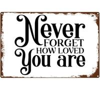 Non dimenticare mai quanto sei amato, cartello in metallo, motivazione in metallo, cartello motivazionale da appendere alla parete, decorazione per la famiglia, cucina, regali di inaugurazione della