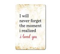 Non dimenticherò mai il momento in cui ho capito di amarti, targhe in metallo vintage, decorazioni per la casa, targhe in metallo da parete per garage, pub, ristoranti, decorazioni da parete, regalo
