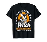 Non dirmi Come Essere Una Strega Halloween Cat Witchy Moon Maglietta