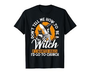 Non dirmi Come Essere Una Strega Halloween Cat Witchy Moon Maglietta