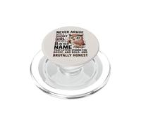 Non discutere mai con una ragazza bassa che ha un simpatico design a forma di gufo con la lettera «B» PopSockets PopGrip per MagSafe