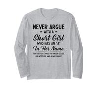 Non discutere mai con Una Ragazza Bassa Che ha Una a Suo Nome Maglia a Manica