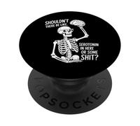 Non dovrebbe esserci serotonina divertente scheletro cervello PopSockets PopGrip Adesivo