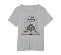 Non è accaparrarsi se Si Tratta di Libri - Il Sogno di Bookworm Maglietta, Donna Plus-Size, Grigio Melange, 3X