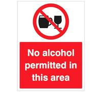 Non è consentito alcol in quest'area (etichetta autoadesiva di sicurezza in vinile)