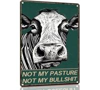 Non È Il Mio Pascolo, Non È La Mia Mucca Di Merda Targa Achtung Design Poster Con Placca Ferro Placca Murale Per Caffè Man Cave Idea Regalo 20X30 Cm