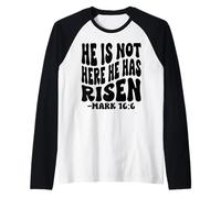 Non è Qui, è risorto Cristiano Happy Resurrection Maglia con Maniche Raglan