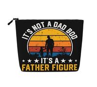 Non è un corpo da papà, è una figura paterna. Borsa da viaggio in canapa finta per il trucco, borsa da toilette ecologica e resistente con cerniera, 9,45 x 6,7 pollici.