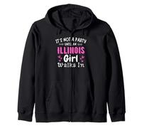 Non è una festa fino a quando la ragazza dell"Illinois non cammina nell"orgoglio del Midwest Felpa con Cappuccio
