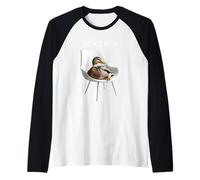 Non Essere un'anatra Seduta Sciocco Gioco di Parole Umorismo per Gli Amanti degli Animali Maglia con Maniche Raglan