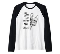Non farai mai pipì da Solo Bulldog Francese Bagno Maglia con Maniche Raglan