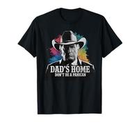 NON FARTI PRENDERE DAL PANICO Trump Cowboy Fantastico papà Festa del papà negli Stati Uniti Maglietta