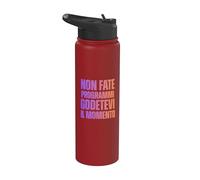 Non Fate Programmi Godetevi il Momento Scritta Colorata Stainless Steel Insulated Water Bottle