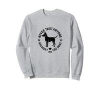 Non fidarti mai di Nessuno a Cui Non piacciono i Cani Pet Love Felpa, Unisex per Adulti, Grigio Melange, S