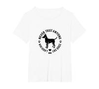 Non fidarti mai di Nessuno a Cui Non piacciono i Cani Pet Love Maglietta, Donna Plus-Size, Bianco, 4X