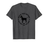 Non fidarti mai di Nessuno a Cui Non piacciono i Cani Pet Love Maglietta, Uomo, Grigio Scuro, 6XL