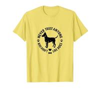 Non fidarti mai di Nessuno a Cui Non piacciono i Cani Pet Love Maglietta, Uomo, Limone, M