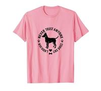 Non fidarti mai di Nessuno a Cui Non piacciono i Cani Pet Love Maglietta, Uomo, Rosa, 3XL