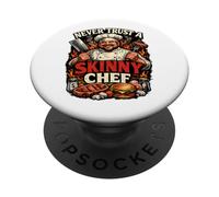 Non fidarti mai di uno chef magro Funny Dad BBQ Cook Grilling PopSockets PopGrip Adesivo
