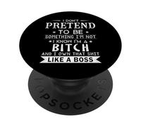 Non fingo di essere qualcosa che non lo so di essere una cagna PopSockets PopGrip Adesivo