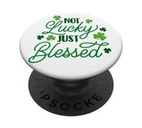 Non fortunata, solo beata ragazza del giorno di San Patrizio, trifoglio irlandese PopSockets PopGrip Adesivo