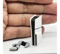 (Non-Giocattolo) Modello in miniatura di console di gioco PS, modello realistico di TV, decorazione TV per casa delle bambole, decorazione per micro-scene, accessori per gioco di finzione, adatto per 