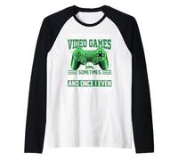 Non Gioco Sempre ai Videogiochi a Volte mangio e dormo Maglia con Maniche Raglan