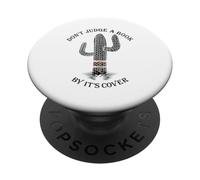 Non giudicare un libro dalla copertina con il design a forma di cactus PopSockets PopGrip Adesivo