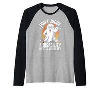 Non Giudicare Una disabilità dalla Sua visibilità Divertente Boo Maglia con Maniche Raglan