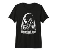 Non Guardare Indietro Lupo Luna Bosco Maglietta Premium