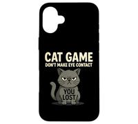 Non guardare negli occhi You Lost Cat Game Feline Fun Custodia per iPhone 16 Plus