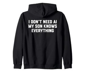 Non Ho Bisogno dellIA Mio Figlio sa Tutto Nerd Felpa con Cappuccio