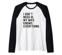 Non Ho Bisogno dell'intelligenza Artificiale, mia Moglie sa Tutto - Funny Family Maglia con Maniche Raglan