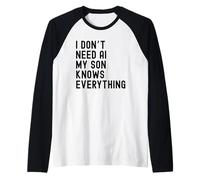 Non Ho Bisogno dell'intelligenza Artificiale, Mio Figlio sa Tutto - Funny Family Maglia con Maniche Raglan