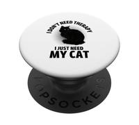 Non ho bisogno di terapia, ho solo bisogno del mio gatto amante dei gatti neri PopSockets PopGrip Adesivo