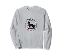 Non Ho Bisogno di Terapia, Ho Solo Bisogno del Mio Gatto, Divertente Amante degli Animali Domestici Felpa, Unisex per Adulti, Grigio Melange, S