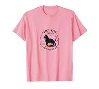 Non Ho Bisogno di Terapia, Ho Solo Bisogno del Mio Gatto, Divertente Amante degli Animali Domestici Maglietta, Uomo, Rosa, M
