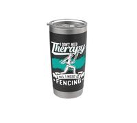 Non ho bisogno di terapie Ho bisogno di scherma di spada lunga Scherma Sport Bicchiere termico in acciaio inox doppia parete
