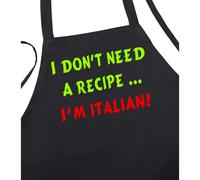 Non ho bisogno di una ricetta - Sono italiano. Grembiuli da cuoco neri carini.