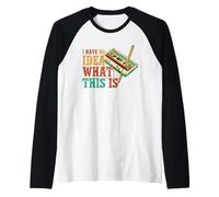 Non ho idea di cosa sia questa divertente cassetta vintage retrò anni '80 Maglia con Maniche Raglan